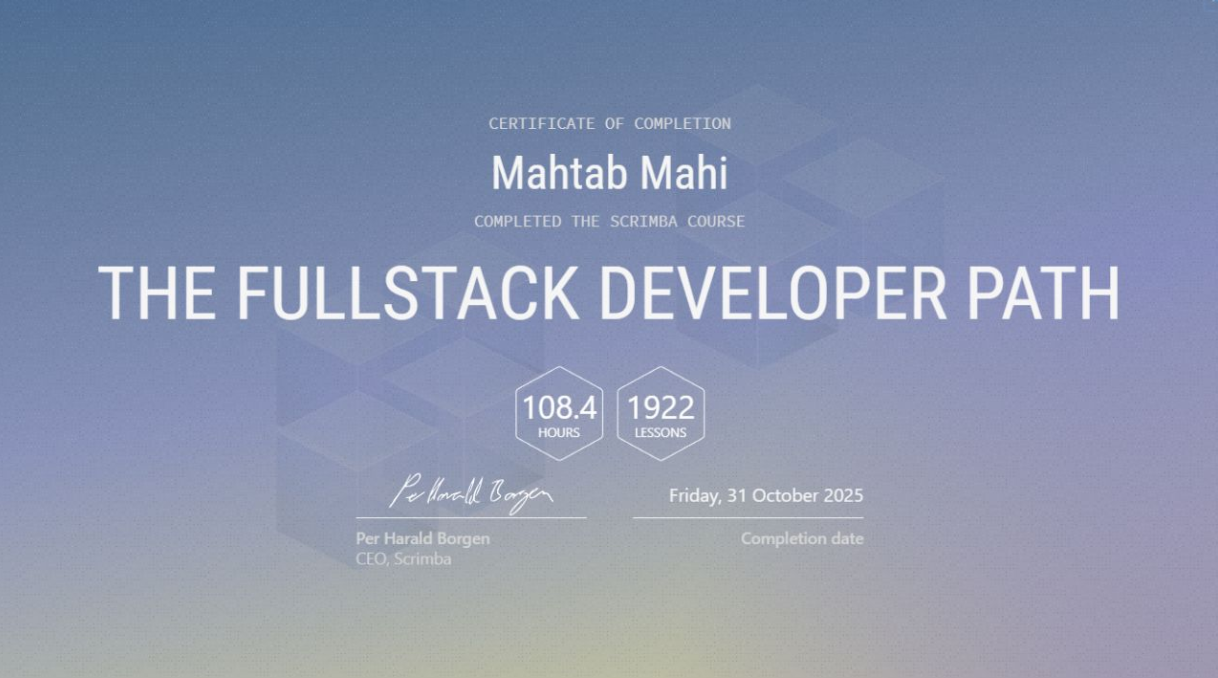Full Stack Developer Path from Scrimba